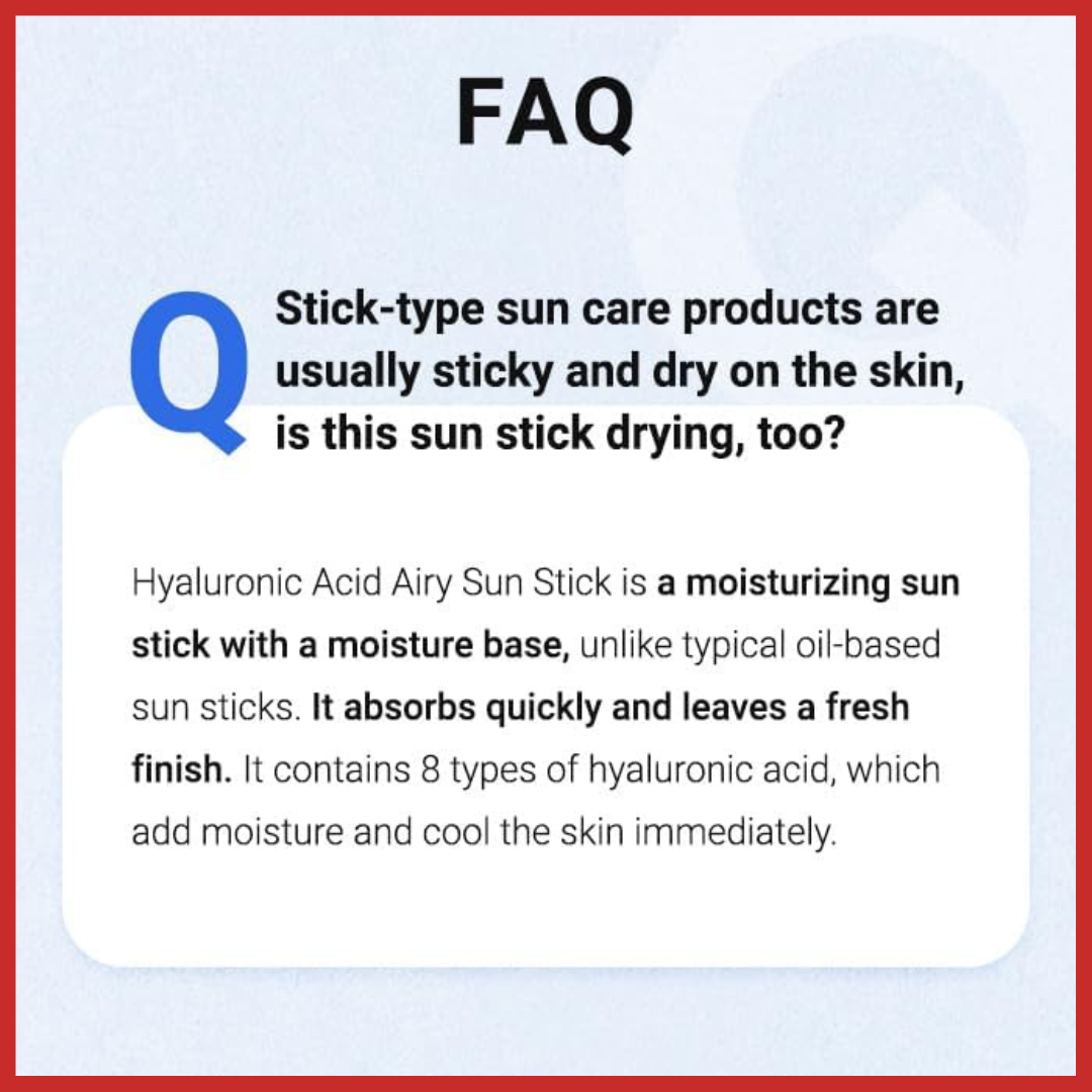 ISNTREE Hyaluronic Acid Airy Sun Stick 22g