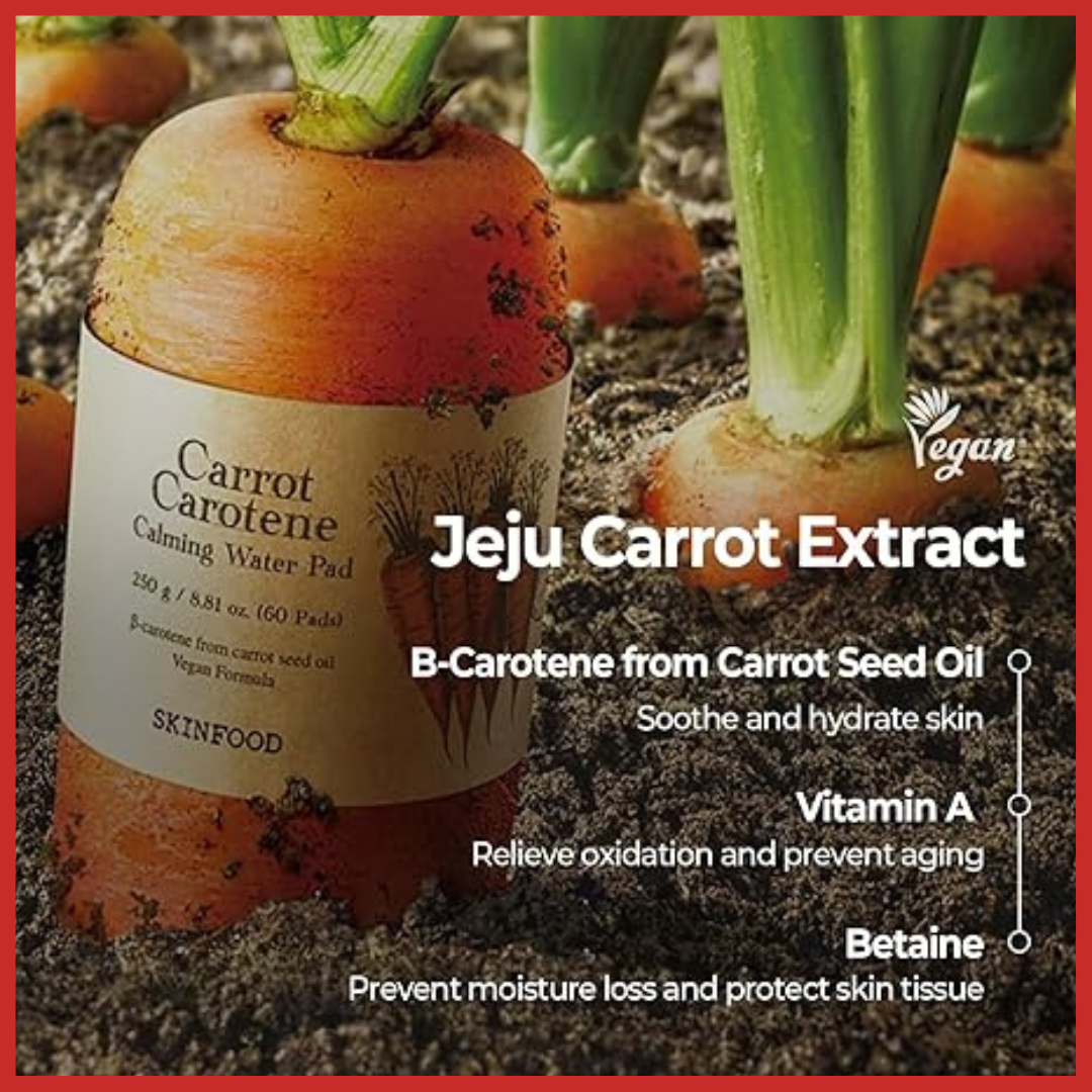 SKINFOOD Carrot Carotene Calming Water Pad 60 pads