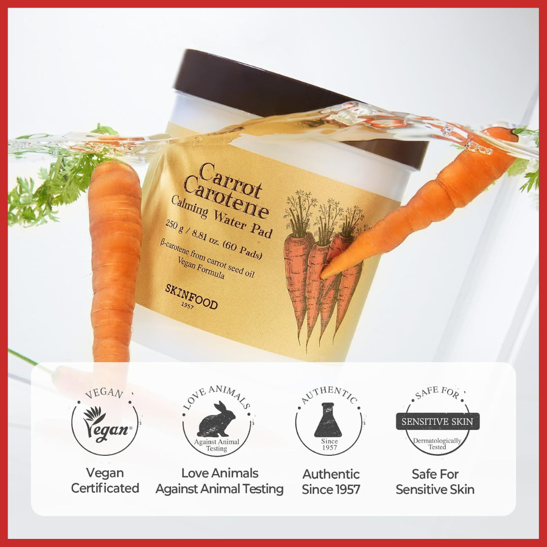 SKINFOOD Carrot Carotene Calming Water Pad 60 pads