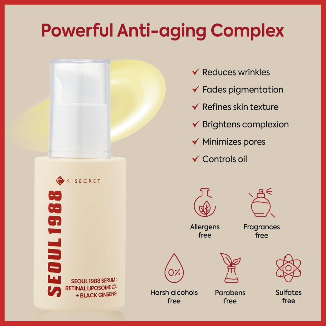 K-SECRET SEOUL 1988 Serum Retinal Liposome 2% + Black Ginseng 30ml