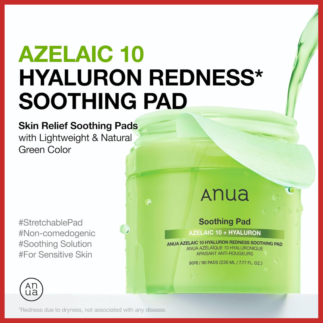ANUA Azelaic 10 Hyaluron Redness Soothing Pad 60 Pads