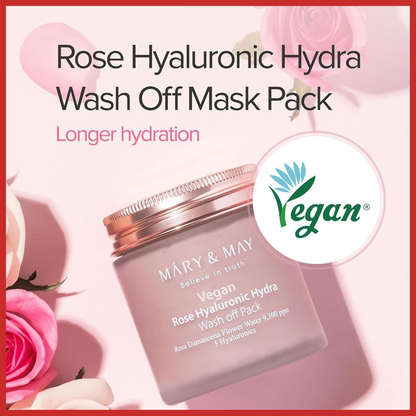 Mary&May Rose Hyaluronic Hydra Wash Off Mask Pack 125g