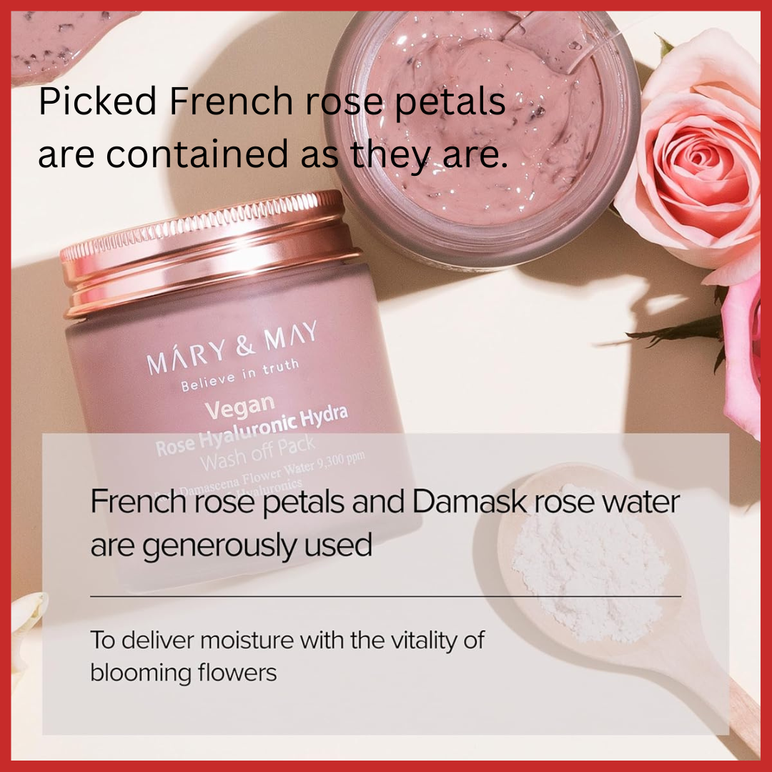 Mary&May Rose Hyaluronic Hydra Wash Off Mask Pack 125g
