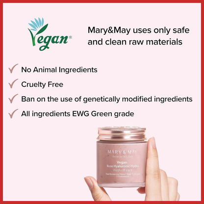 Mary&May Rose Hyaluronic Hydra Wash Off Mask Pack 125g