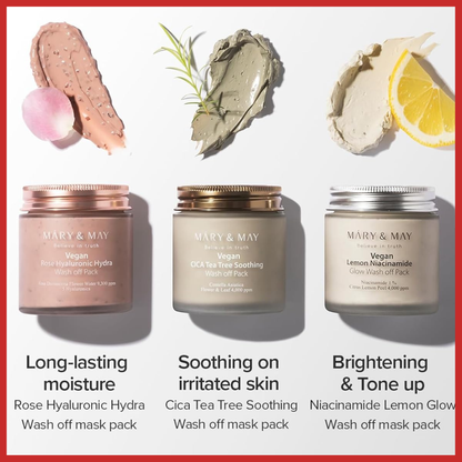 Mary&May Rose Hyaluronic Hydra Wash Off Mask Pack 125g