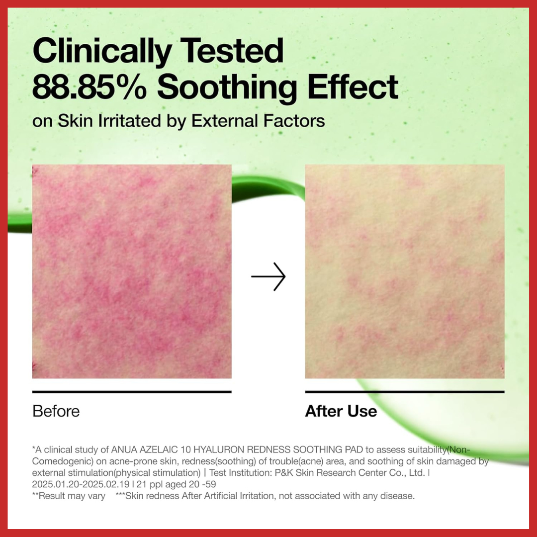 ANUA Azelaic 10 Hyaluron Redness Soothing Pad 60 Pads