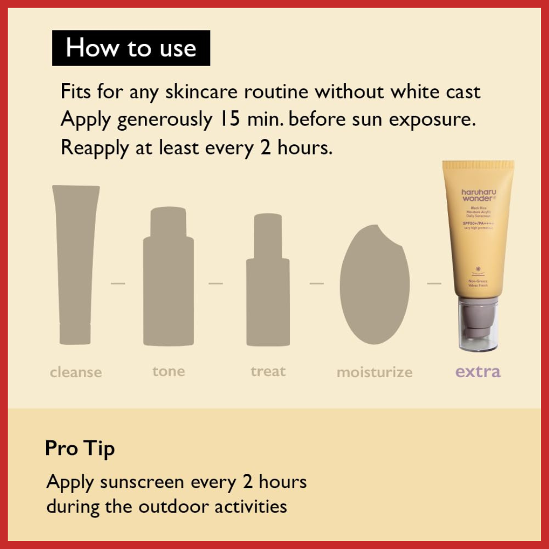 Haruharu WONDER Black Rice Moisture Airyfit Daily Sunscreen Unscented 50ml