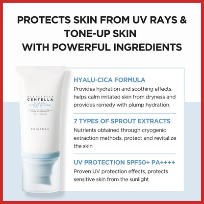 Skin1004 Madagascar Centella Hyalu-Cica Water-Fit Sun Serum 50ml (SPF50+ PA++++)