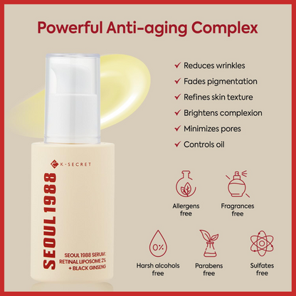 K-SECRET SEOUL 1988 Serum Retinal Liposome 2% + Black Ginseng 30ml